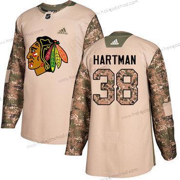 Adidas Mládež Chicago Blackhawks #38 Ryan Hartman Camo Autentické 2017 Veterans Day Sešitý NHL Dres