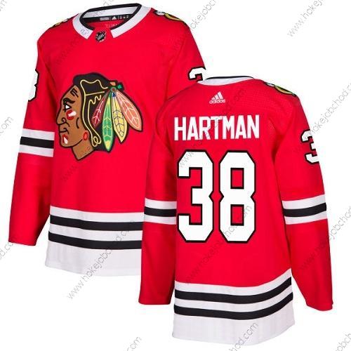 Adidas Mládež Chicago Blackhawks #38 Ryan Hartman Červené Domácí Autentické Sešitý NHL Dres