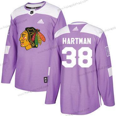 Adidas Mládež Chicago Blackhawks #38 Ryan Hartman Nachový Autentické Bojuje proti rakovině Sešitý NHL Dres