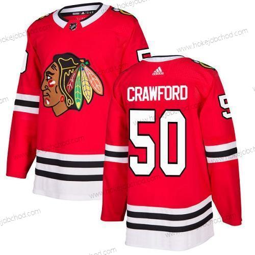 Adidas Mládež Chicago Blackhawks #50 Corey Crawford Červené Domácí Autentické Sešitý NHL Dres