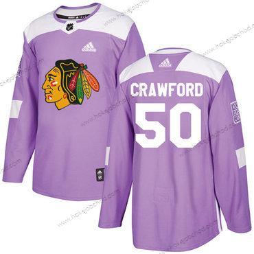 Adidas Mládež Chicago Blackhawks #50 Corey Crawford Nachový Autentické Bojuje proti rakovině Sešitý NHL Dres