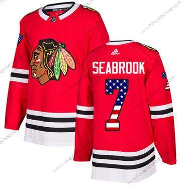 Adidas Mládež Chicago Blackhawks #7 Brent Seabrook Červené Domácí Autentické USA Flag Sešitý NHL Dres