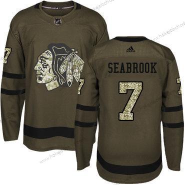 Adidas Mládež Chicago Blackhawks #7 Brent Seabrook Zelená Salute to Service Sešitý NHL Dres