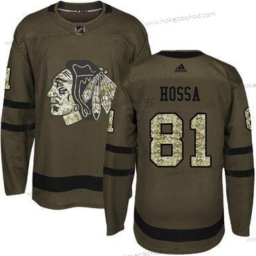 Adidas Mládež Chicago Blackhawks #81 Marian Hossa Zelená Salute to Service Sešitý NHL Dres