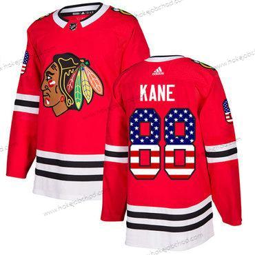 Adidas Mládež Chicago Blackhawks #88 Patrick Kane Červené Domácí Autentické USA Flag Sešitý NHL Dres