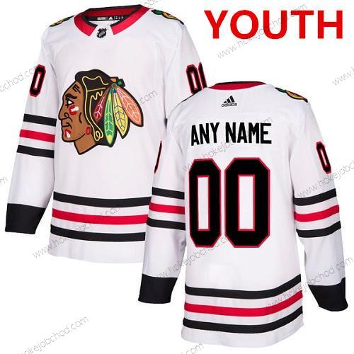 Adidas Mládež Chicago Blackhawks Přizpůsobené NHL Autentické Bílý Dres