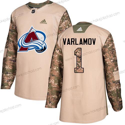 Adidas Mládež Colorado Avalanche #1 Semyon Varlamov Camo Autentické 2017 Veterans Day Sešitý NHL Dres