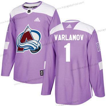 Adidas Mládež Colorado Avalanche #1 Semyon Varlamov Nachový Autentické Bojuje proti rakovině Sešitý NHL Dres