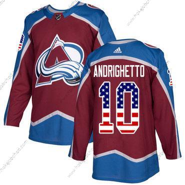 Adidas Mládež Colorado Avalanche #10 Sven Andrighetto Domácí Červené Autentické USA Flag Sešitý NHL Dres