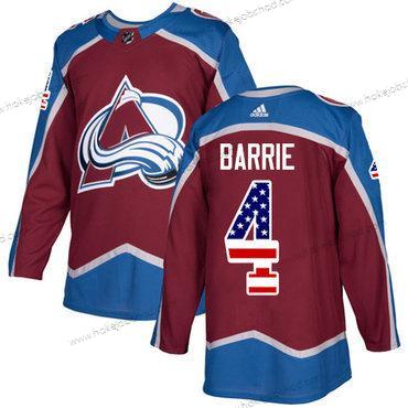 Adidas Mládež Colorado Avalanche #4 Tyson Barrie Domácí Červené Autentické USA Flag Sešitý NHL Dres