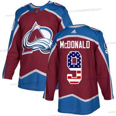 Adidas Mládež Colorado Avalanche #9 Lanny Mcdonald Domácí Červené Autentické USA Flag Sešitý NHL Dres