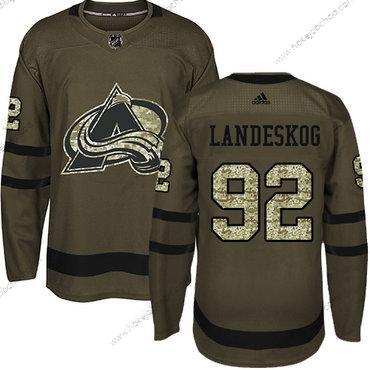 Adidas Mládež Colorado Avalanche #92 Gabriel Landeskog Zelená Salute to Service Sešitý NHL Dres