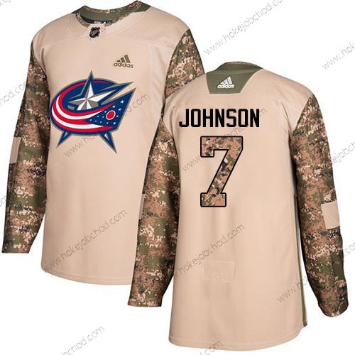 Adidas Mládež Columbus Blue Jackets #7 Jack Johnson Camo Autentické 2017 Veterans Day Sešitý NHL Dres