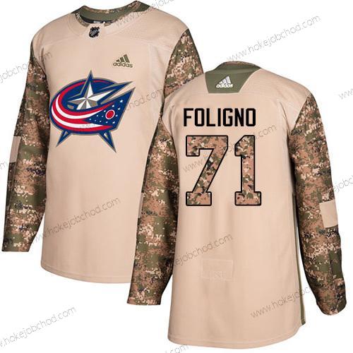 Adidas Mládež Columbus Blue Jackets #71 Nick Foligno Camo Autentické 2017 Veterans Day Sešitý NHL Dres