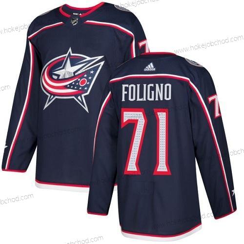 Adidas Mládež Columbus Blue Jackets #71 Nick Foligno Námořnictvo Modrý Domácí Autentické Sešitý NHL Dres