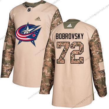 Adidas Mládež Columbus Blue Jackets #72 Sergei Bobrovsky Camo Autentické 2017 Veterans Day Sešitý NHL Dres