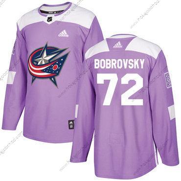 Adidas Mládež Columbus Blue Jackets #72 Sergei Bobrovsky Nachový Autentické Bojuje proti rakovině Sešitý NHL Dres