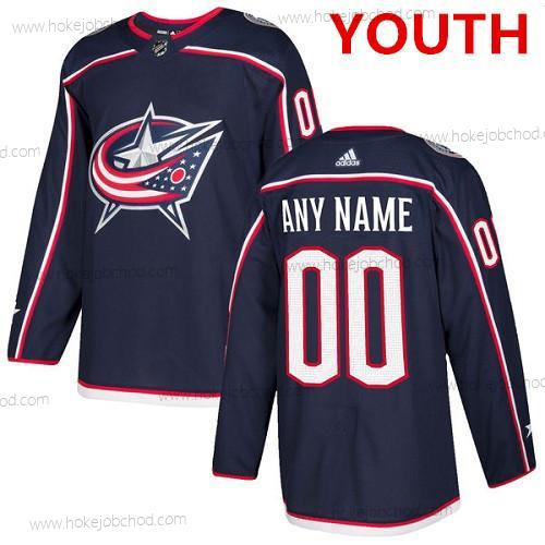 Adidas Mládež Columbus Blue Jackets Přizpůsobené Autentické Námořnictvo Modrý Domácí NHL Dres