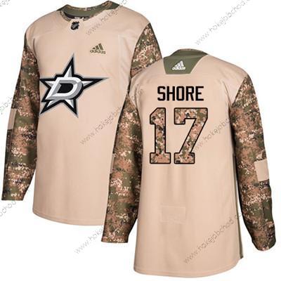 Adidas Mládež Dallas Stars #17 Devin Shore Camo Autentické 2017 Veterans Day Sešitý NHL Dres