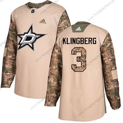 Adidas Mládež Dallas Stars #3 John Klingberg Camo Autentické 2017 Veterans Day Sešitý NHL Dres