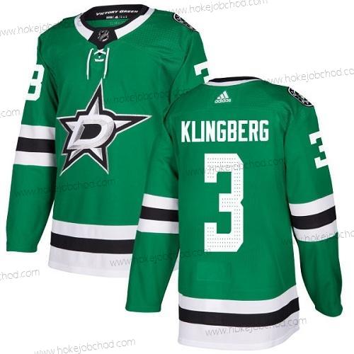 Adidas Mládež Dallas Stars #3 John Klingberg Zelená Domácí Autentické Sešitý NHL Dres