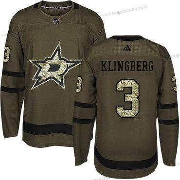 Adidas Mládež Dallas Stars #3 John Klingberg Zelená Salute to Service Sešitý NHL Dres