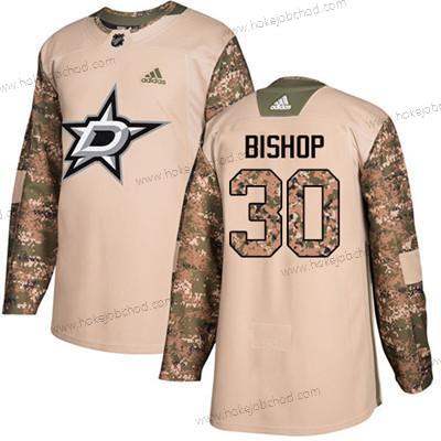 Adidas Mládež Dallas Stars #30 Ben Bishop Camo Autentické 2017 Veterans Day Sešitý NHL Dres