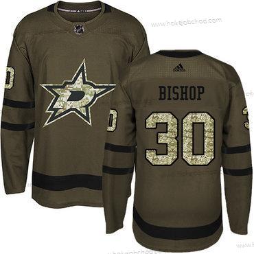 Adidas Mládež Dallas Stars #30 Ben Bishop Zelená Salute to Service Sešitý NHL Dres