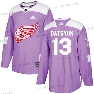 Adidas Mládež Detroit Red Wings #13 Pavel Datsyuk Nachový Autentické Bojuje proti rakovině Sešitý NHL Dres