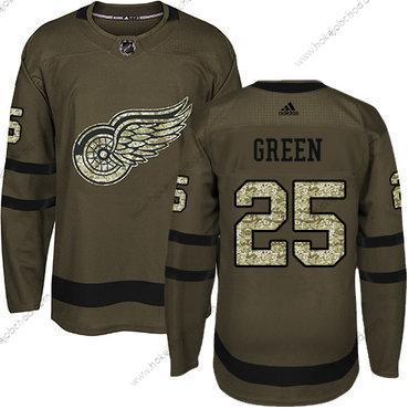 Adidas Mládež Detroit Red Wings #25 Mike Zelená Zelená Salute to Service Sešitý NHL Dres