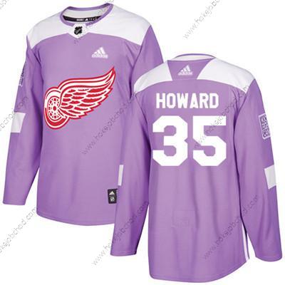 Adidas Mládež Detroit Red Wings #35 Jimmy Howard Nachový Autentické Bojuje proti rakovině Sešitý NHL Dres