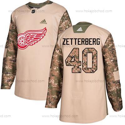 Adidas Mládež Detroit Red Wings #40 Henrik Zetterberg Camo Autentické 2017 Veterans Day Sešitý NHL Dres