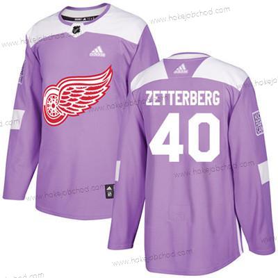 Adidas Mládež Detroit Red Wings #40 Henrik Zetterberg Nachový Autentické Bojuje proti rakovině Sešitý NHL Dres