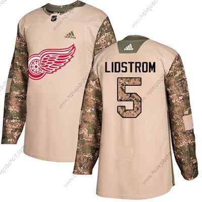 Adidas Mládež Detroit Red Wings #5 Nicklas Lidstrom Camo Autentické 2017 Veterans Day Sešitý NHL Dres