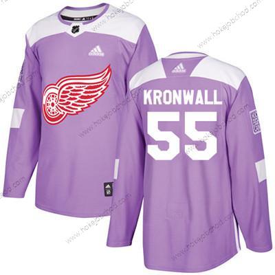 Adidas Mládež Detroit Red Wings #55 Niklas Kronwall Nachový Autentické Bojuje proti rakovině Sešitý NHL Dres