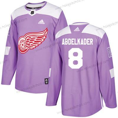 Adidas Mládež Detroit Red Wings #8 Justin Abdelkader Nachový Autentické Bojuje proti rakovině Sešitý NHL Dres