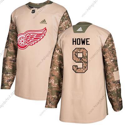 Adidas Mládež Detroit Red Wings #9 Gordie Howe Camo Autentické 2017 Veterans Day Sešitý NHL Dres