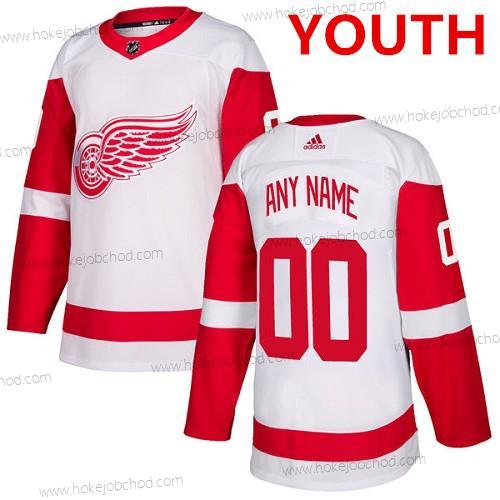 Adidas Mládež Detroit Red Wings Přizpůsobené NHL Autentické Bílý Dres