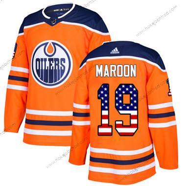 Adidas Mládež Edmonton Oilers #19 Patrick Maroon Oranžová Domácí Autentické USA Flag Sešitý NHL Dres