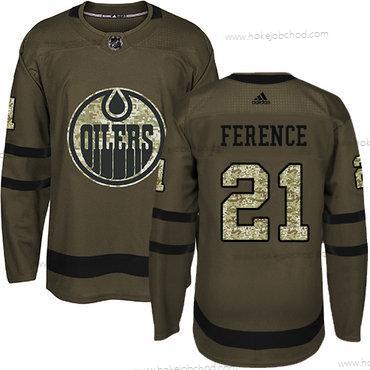 Adidas Mládež Edmonton Oilers #21 Andrew Ference Zelená Salute to Service Sešitý NHL Dres