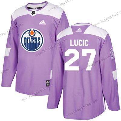 Adidas Mládež Edmonton Oilers #27 Milan Lucic Nachový Autentické Bojuje proti rakovině Sešitý NHL Dres