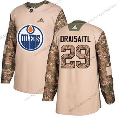 Adidas Mládež Edmonton Oilers #29 Leon Draisaitl Camo Autentické 2017 Veterans Day Sešitý NHL Dres