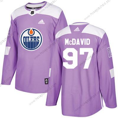 Adidas Mládež Edmonton Oilers #97 Connor Mcdavid Nachový Autentické Bojuje proti rakovině Sešitý NHL Dres