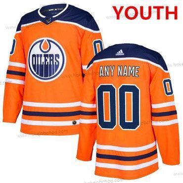 Adidas Mládež Edmonton Oilers Přizpůsobené Autentické Oranžová Domácí NHL Dres