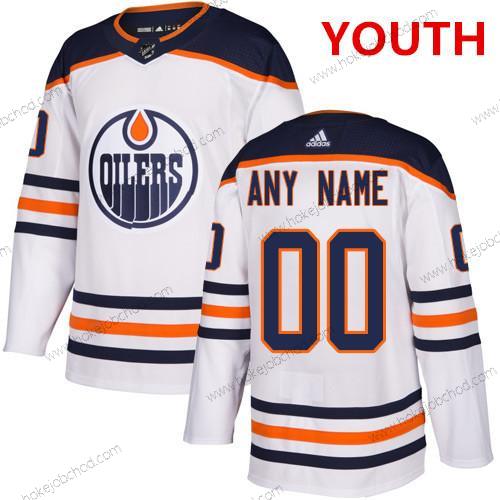 Adidas Mládež Edmonton Oilers Přizpůsobené NHL Autentické Bílý Dres