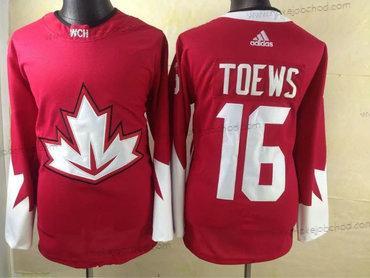 Adidas Muž 2016 IIHF Tým Kanady #16 Jonathan Toews Červené Hokejový Sešitý Dres