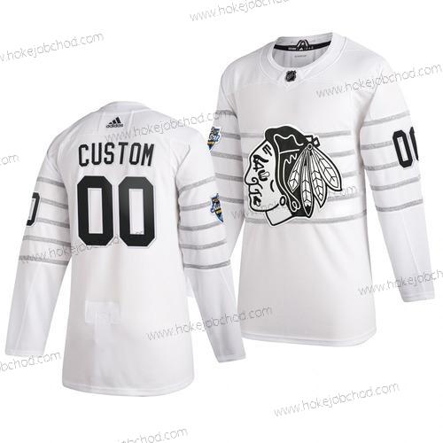 Adidas Muž 2020 NHL All-Star Game Přizpůsobené Chicago Blackhawks Autentické Bílý Dres