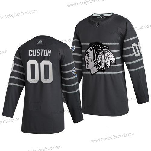 Adidas Muž 2020 NHL All-Star Game Přizpůsobené Chicago Blackhawks Autentické Šedá Dres