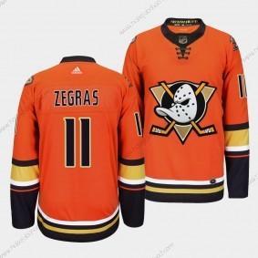 Adidas Muž Anaheim Ducks #11 Trevor Zegras Oranžová Autentické Dres