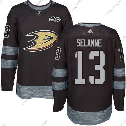 Adidas Muž Anaheim Ducks #13 Teemu Selanne Černá 1917-2017 100th Výročí Sešitý NHL Dres